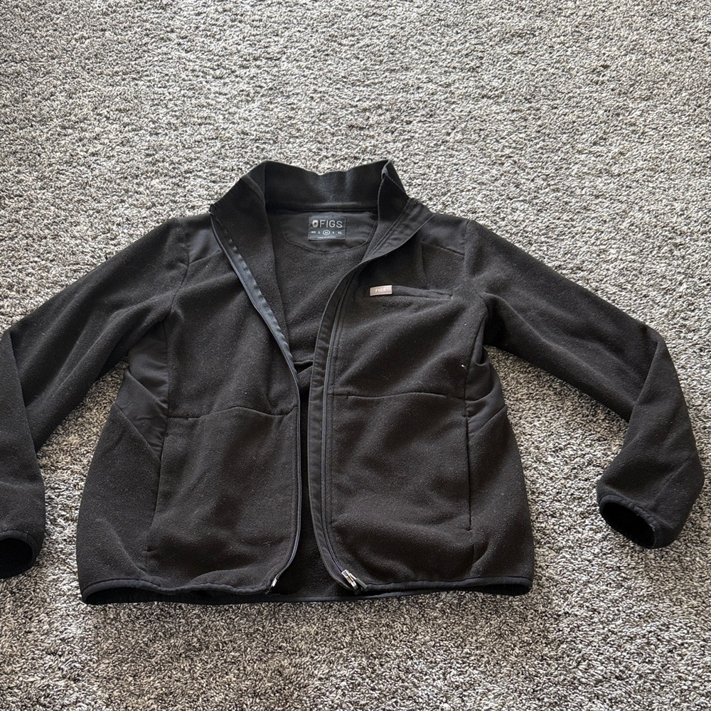 Figs womens Black fleece jacket